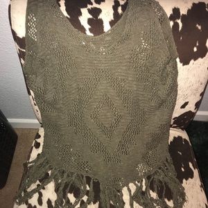 NWOT Maurice’s XXL army green crocheted tank